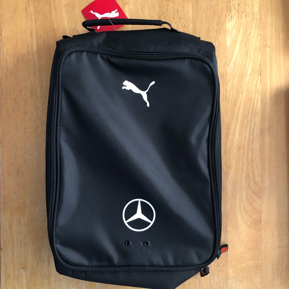 NEW Puma Black Golf Shoe Bag Mercedes Benz 2020 Divider Zippered NWT 078220-01 - Picture 4 of 10